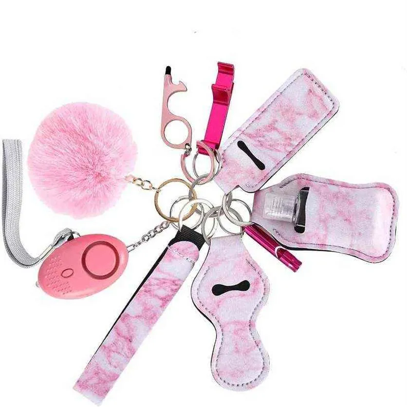 Set di portachiavi di autodifesa di sicurezza per donna Ragazza Allarme personale Mini prodotto Multi Accessori Genshin Impact Emo Regalo di Natale H1255t