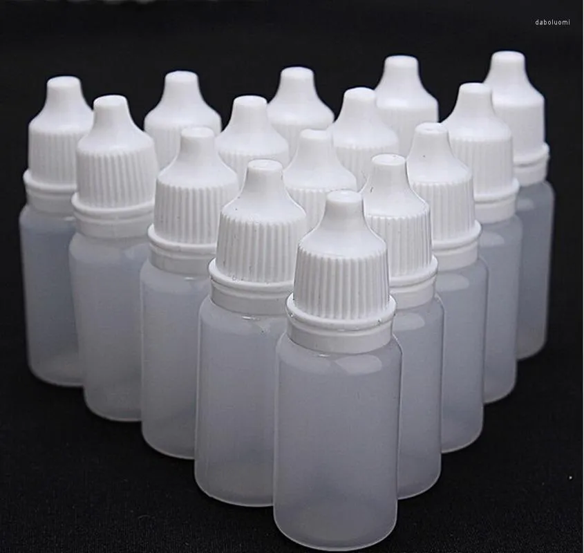 Bottiglie di stoccaggio 10ml Contenitore contagocce in plastica vuoto Fiale Vestito per solventi Oli leggeri Essenza di vernice Gocce per gli occhi Soluzione salina