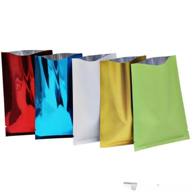 9*13cm open top heat seal mylar packing bags vacuum colorful valve package bag aluminum foil flat bottom power bag