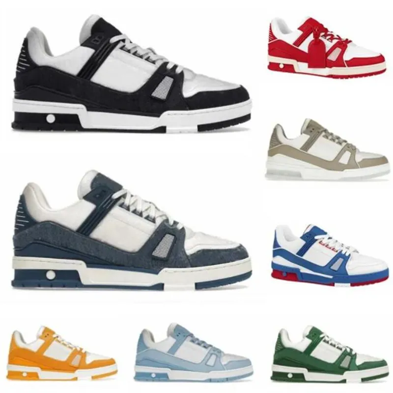 Men Designer Sneakers Trainer Casual Shoes printing Rubber Canvas Leather Sneaker Denim Monograms Shoe without Box RG20