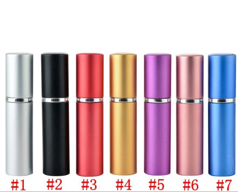 Mini bouteille de parfum rechargeable en aluminium, Portable, avec vaporisateur, récipients de maquillage vides avec atomiseur pour voyageur, 5ml