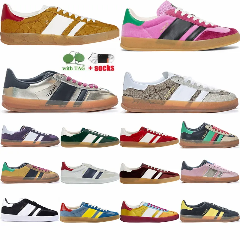 Gazelle Designer Schoenen Voor Heren Dames Mode Luxe Flats Casual Sneakers Dhgates Schoeisel Suède Leer Roze Fluweel Wit XAD 2023 Trainers