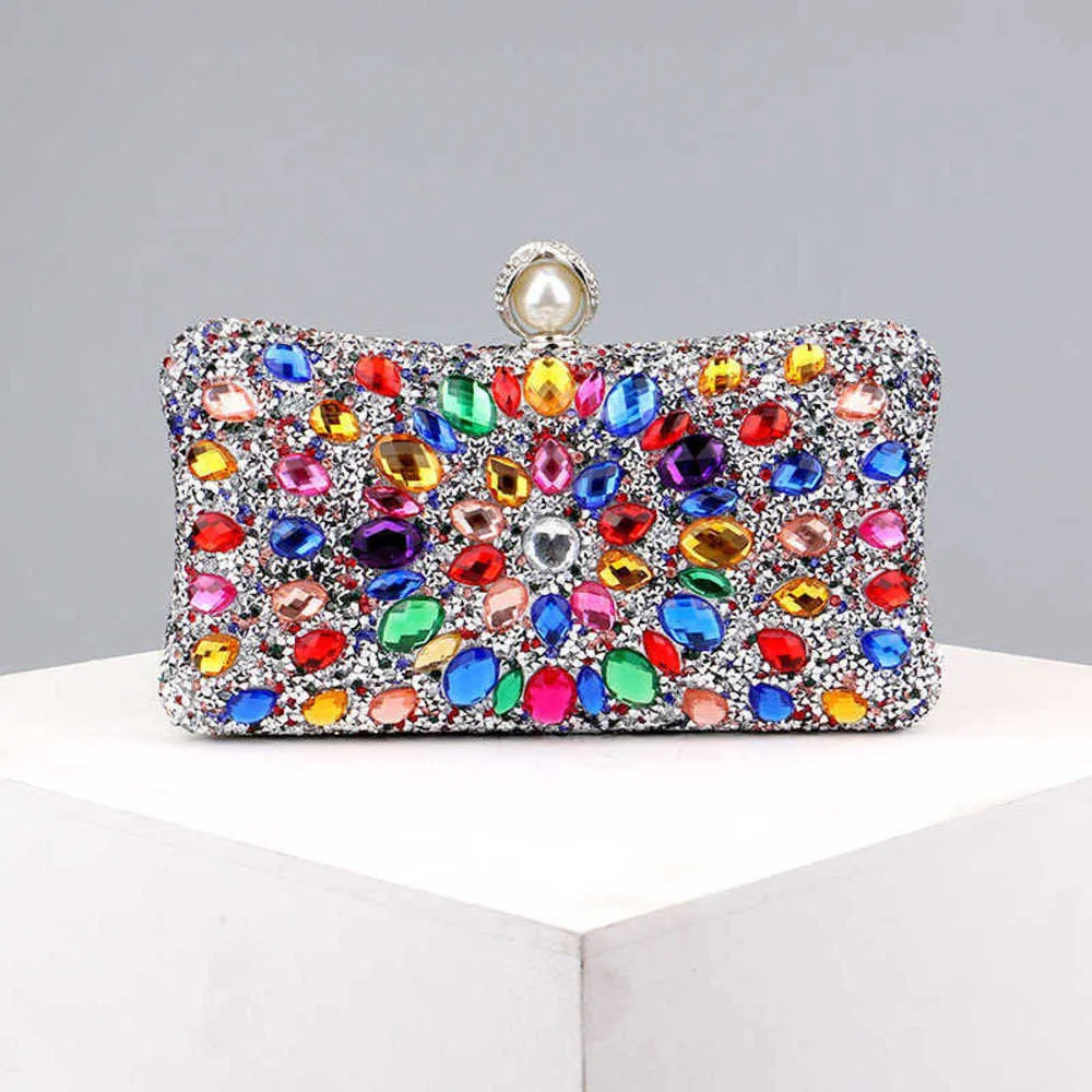 Rhinestone Handväskor Clutch Bag Gold Moon Evening Party Bags Women Axel Diamonds Wedding Bridal Sac A Main Luxury Purse 230315