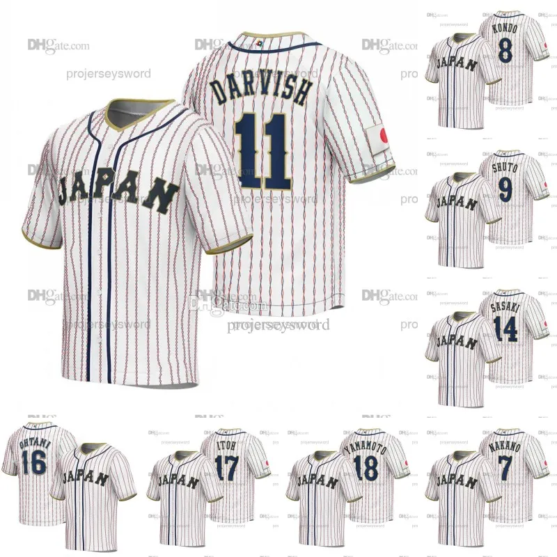Team Japan WBC 2023 World Baseball Classic Jersey 11 Yu Darvish 14 Roki