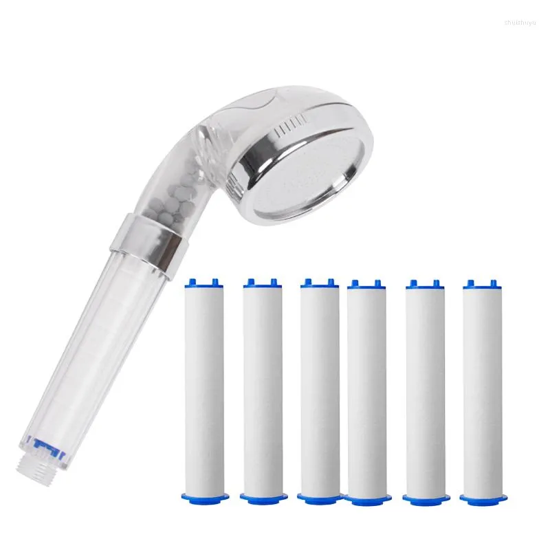 Bath Accessory Set Bathroom Handheld Shower Water Saving Head With 6 Filters High Pressure Portable Hand