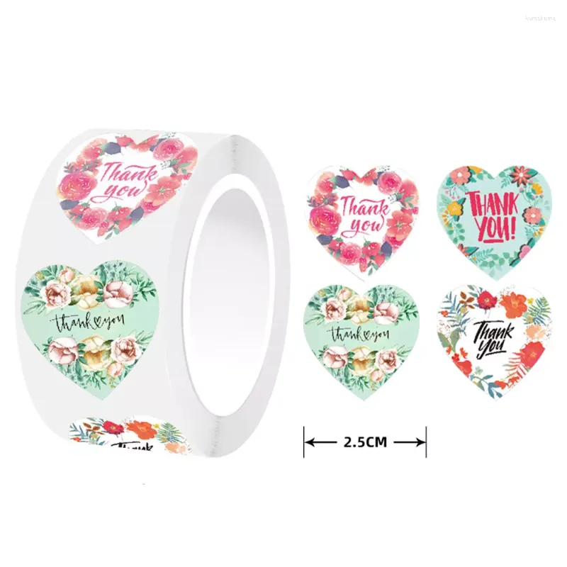 Gift Wrap Love Heart Romantic Valentine's Day Sticker Tack Tätningsetikett för Holiday Wedding Handmade födelsedagsfest