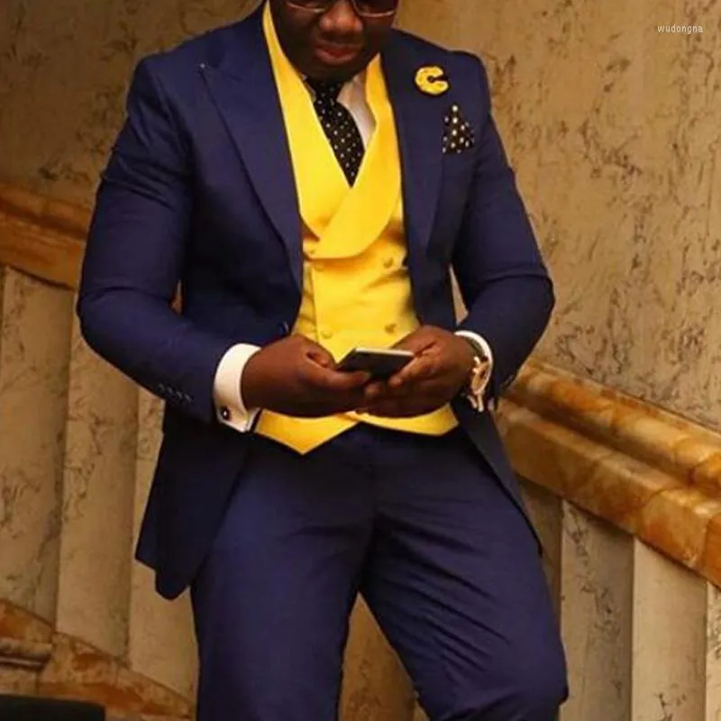 Navy blue clearance and yellow suit