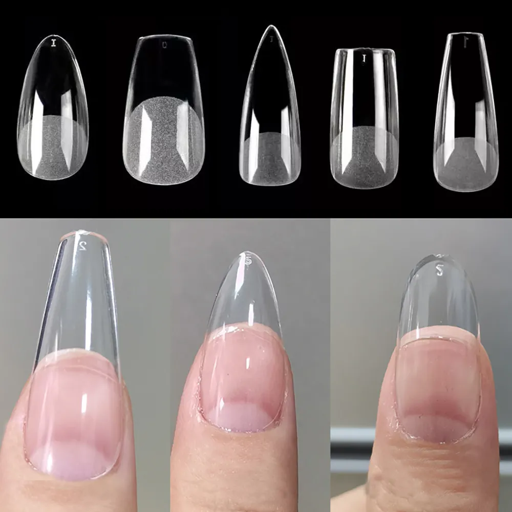 120pcs/Bag Press on Nails Coffin Nail Tips clear Full Cover Fake Nail Artificial Press on Long Ballerina