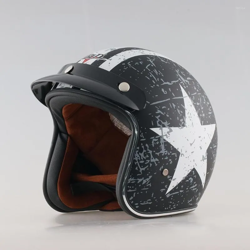 Motorcykelhjälmar retro män kvinnor hjälm korea japan stil öppen ansikte mode scooter motorcykel ridande jet casco moto capacete