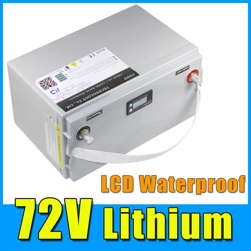 72V Lithium Ion Battery For Motorcycle Scooter Waterproof With LCD ...