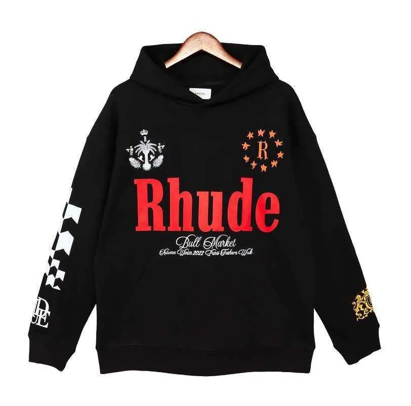 Heren Hoodies Casual losse hoodie -stijl Trend Fashion Nieuwe Vintage Rutherde Black Men Dames