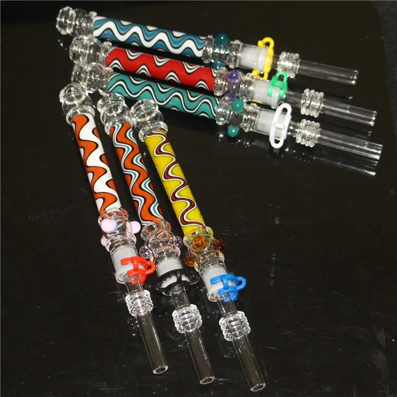 Hookahs Bong Mini Néctar kit de tubo de néctar 10 mm Dab Straw Oil Plates Micro NC Conjunto de água de água de vidro Tipanium Tip Tip