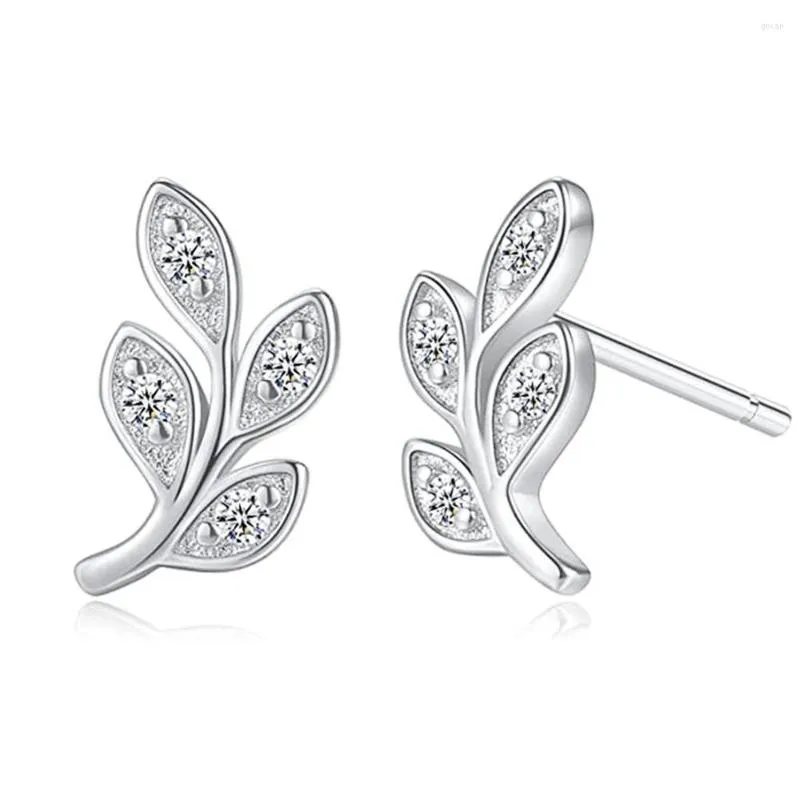 Stud Earrings Huitan Minimalist Women's Exquisite Leaf Shaped Chic Bridal Wedding Accessories Fancy Gift Trendy Jewelry