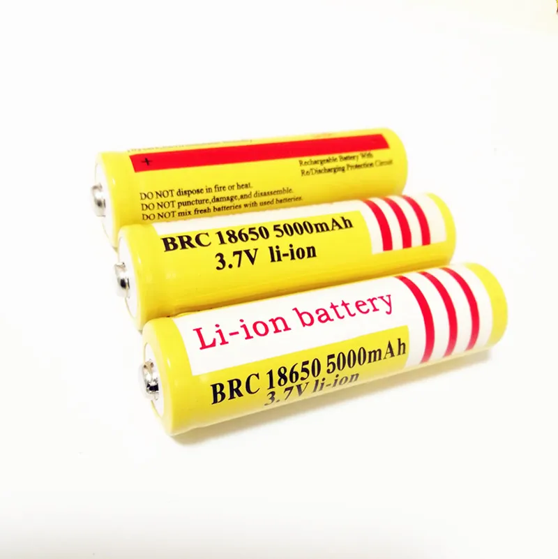 18650 Li-ion Battery 5000mah色の赤いバッテリーフラットリチウムバッテリーは、明るい懐中電灯などで使用できます。