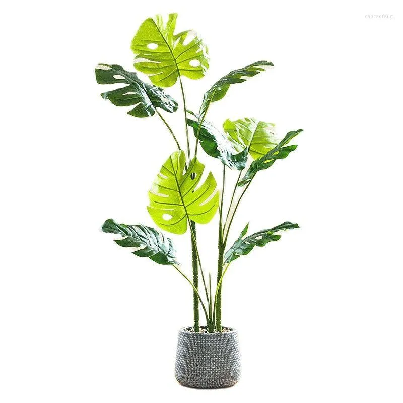Dekorative Blumen Künstliche große Pflanzen Simulation Palme Topf Kunststoff Banyan Bonsai gefälschte Blume Büro Party Home Decor Zubehör