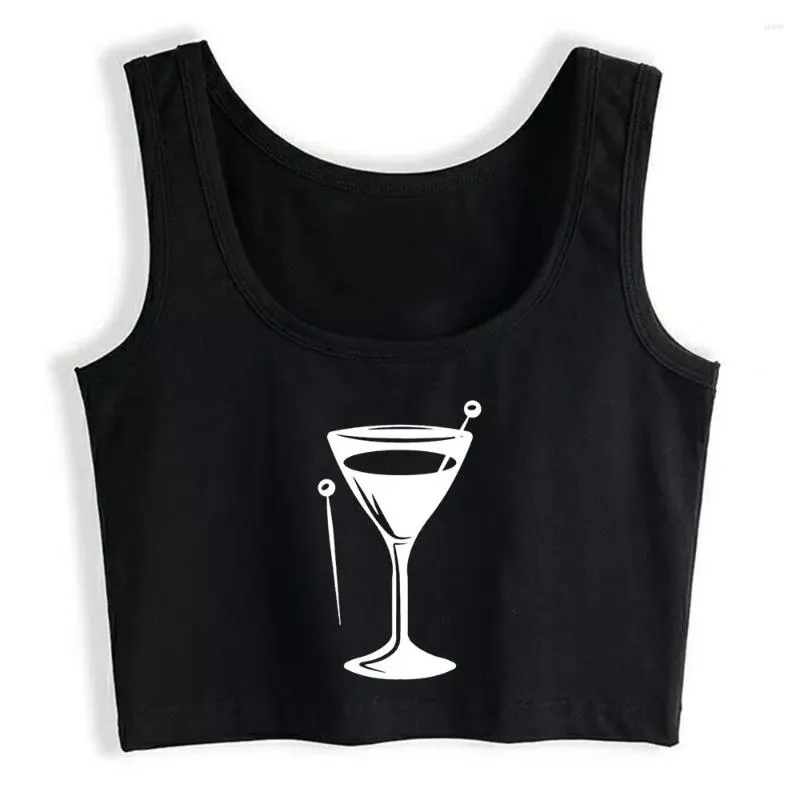 Serbatoi da donna Crop Top Women Drink In Glass Funny Y2k Gothic Emo Harajuku Tank Abbigliamento femminile