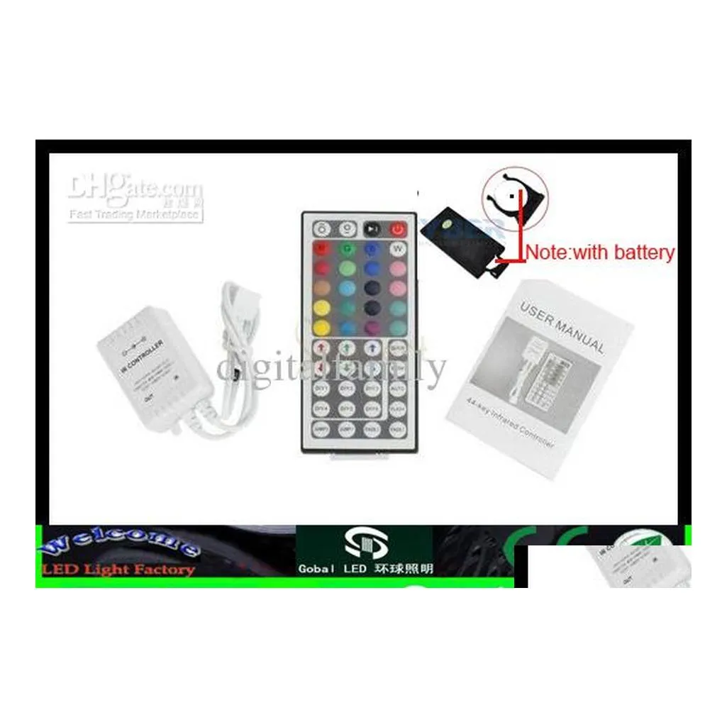 2016 RGB Controllers 12V 3x2 A 44 Keys 24 KEYS Controlador LED IR Remoto IR para 3538 5050 Luz de luz de entrega de luminária Acessórios de iluminação DHZU3