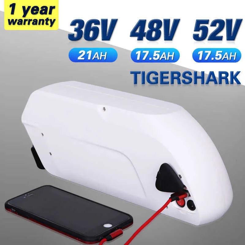 Origineel 48V 36V Ebike Battery Tigershark DowTube 18650 Cell 20Ah 30A 40A BMS BBS02 350W 500W 750W 1000W 1500W