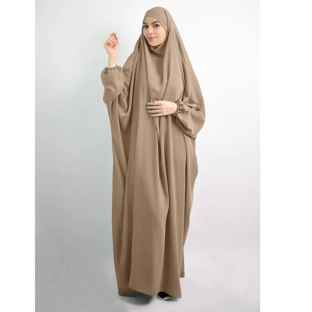 Abbigliamento etnico Eid Con cappuccio Donne musulmane Abito Hijab Indumento di preghiera Copertura completa Abito Ramadan Abiti islamici Niqab 230317