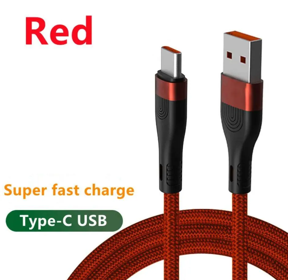 3A 60W Fast Charging Mobile Cables Cord Nylon Braided QC 3.0 Type C to type-c MICRO USB Data Cable 20W finger print design