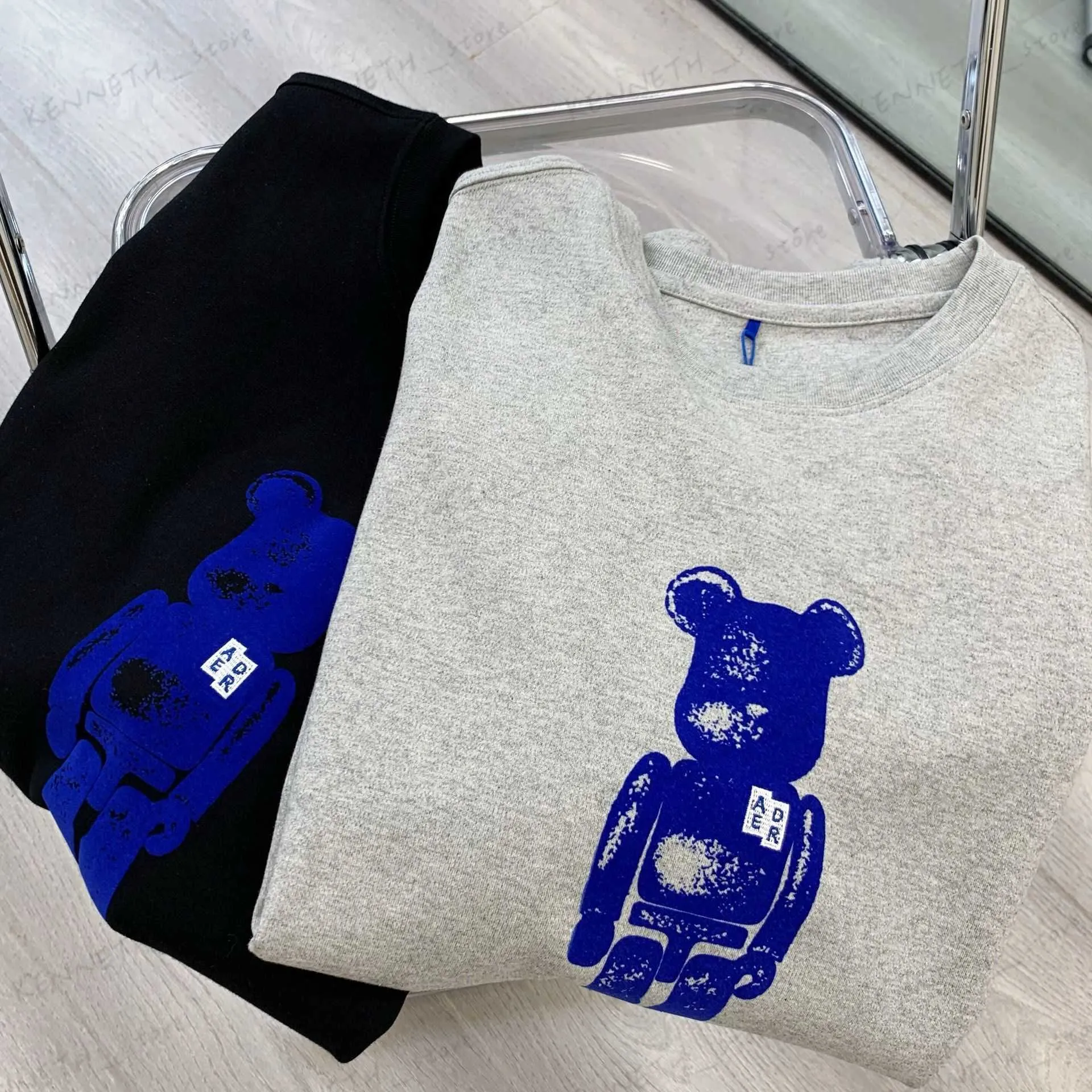 Men's T-Shirts ADER 2023 New Korean China-Chic Brand Co branded Violent Bear Short Sleeve T-shirt for Men and Women T230317