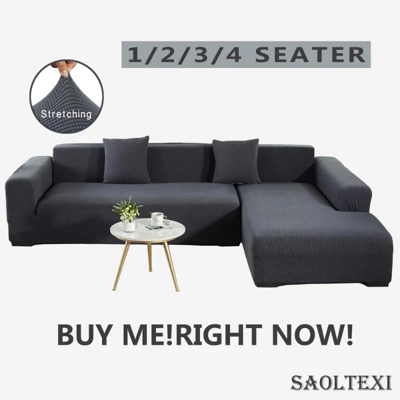 Stol täcker saoltexi plysch fabir elastisk soffa täcker fast l form sammet för vardagsrum stretch slipcover soffa xx01#