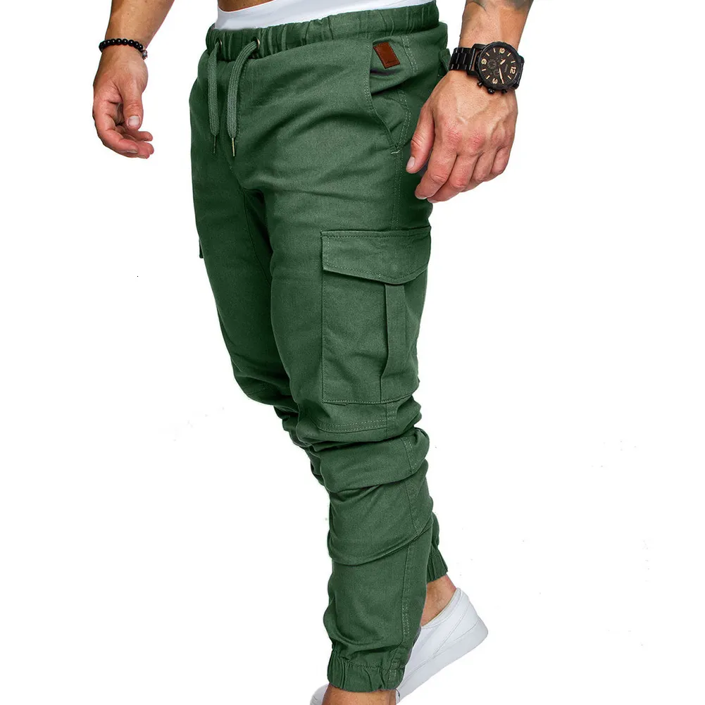 Mens Pants Mens Sweatpants Light Weight Pants Plus Size Men Casual Solid Color Waist Drawstring Multi Pockets Long Cargo Pants Weight Pan 230317