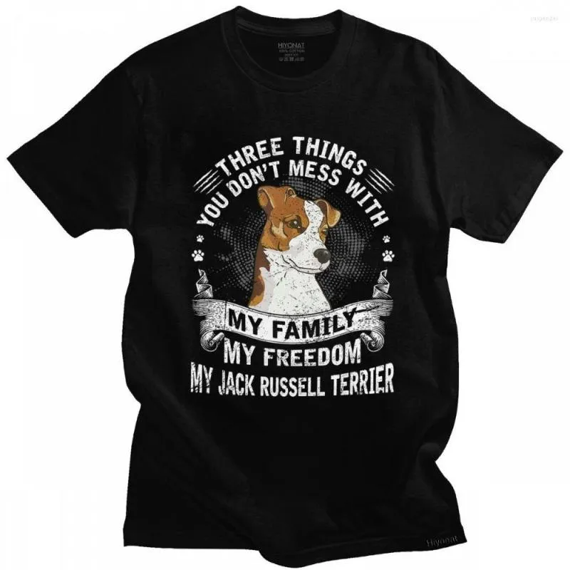 T-shirts pour hommes Vintage Jack Russell Terrier T-shirt Trois choses que vous ne gâchez pas avec T-shirt Hommes Manches courtes Chien Propriétaire Cadeau Coton T-shirt