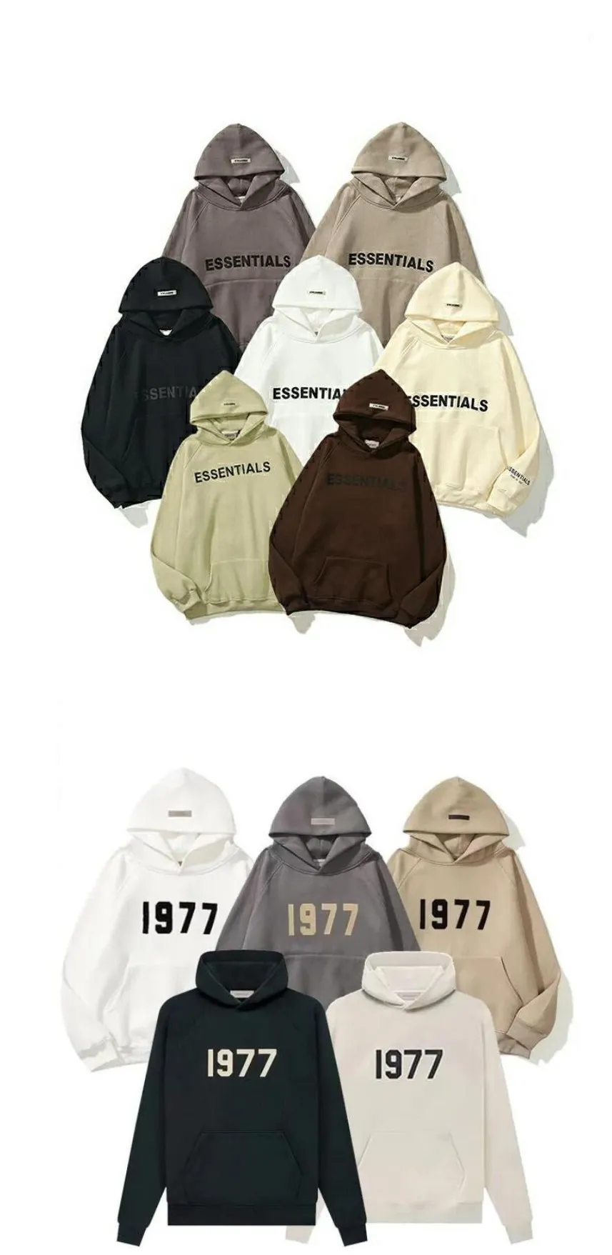 1977 Men Hoody Hoodies Pullover Sweatshirts Fashion Unisex Letter Printed Crewneck Loose Long Sleeve Black Hooded Streetwear Mens Hooded Size M-5XL