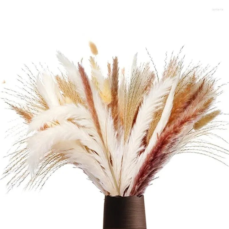 Decorative Flowers BMDT-Boho Decor Pampas Grass 70Pcs 17 Inch Dried Pompous Pampass Plants For Boho Home Bar