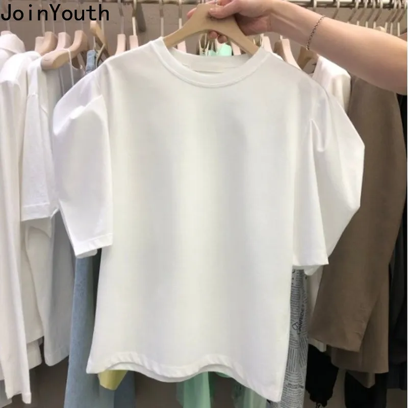 Женская футболка White Woman Tshirts Summer Fashion Tees Tops Рубашки для женщин Темперамент O-образный рукав
