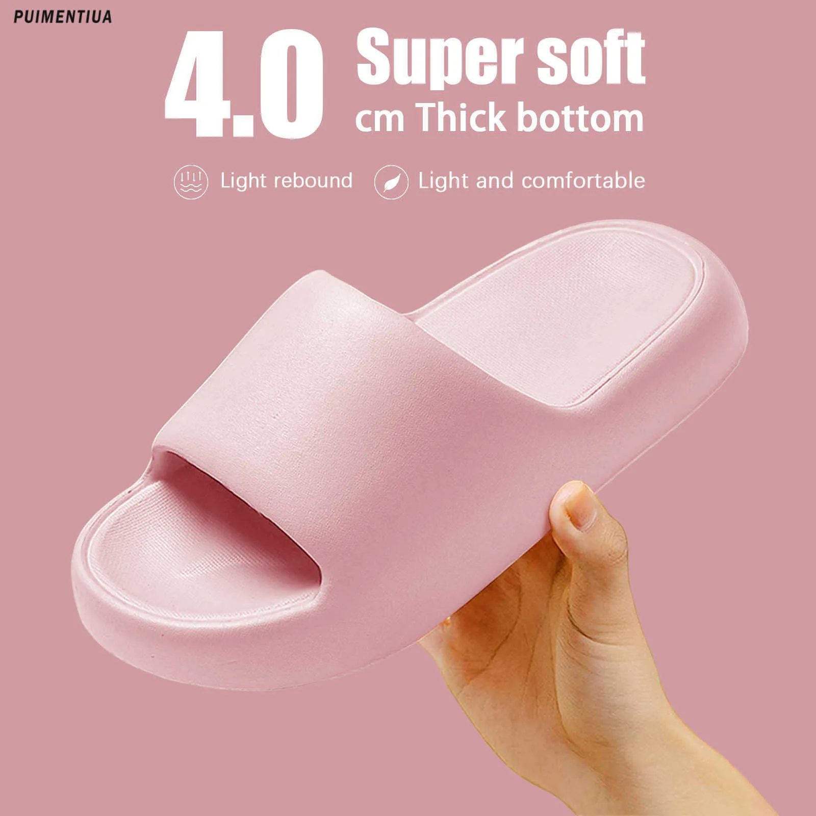 Slippers zomer slippers dames mannen schoenen dik zool strand glijbanen badkamer anti slip slipper zachte sandalen mode flip flops dames schoenen
