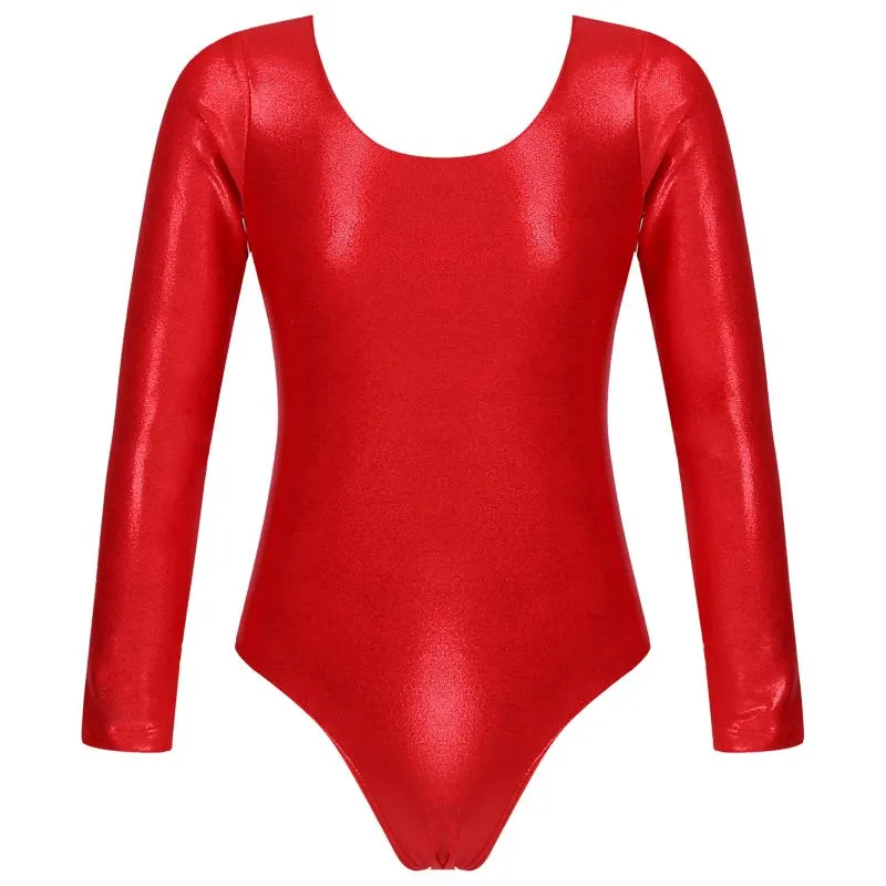 Men's Metallic Red Leotard Bodysuit 