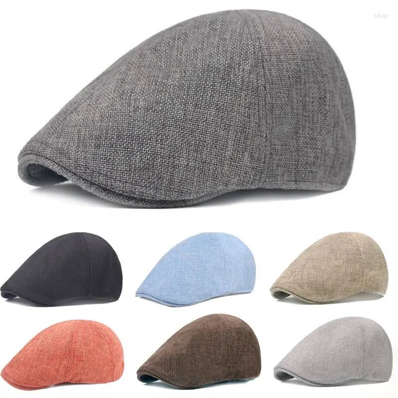 Cykelmössor Spring Summer Bortable Baskar Justerbar retro England Hat Vindtät Cotton Linen Sboy Cap Outdoor Vandring Camping Hatts