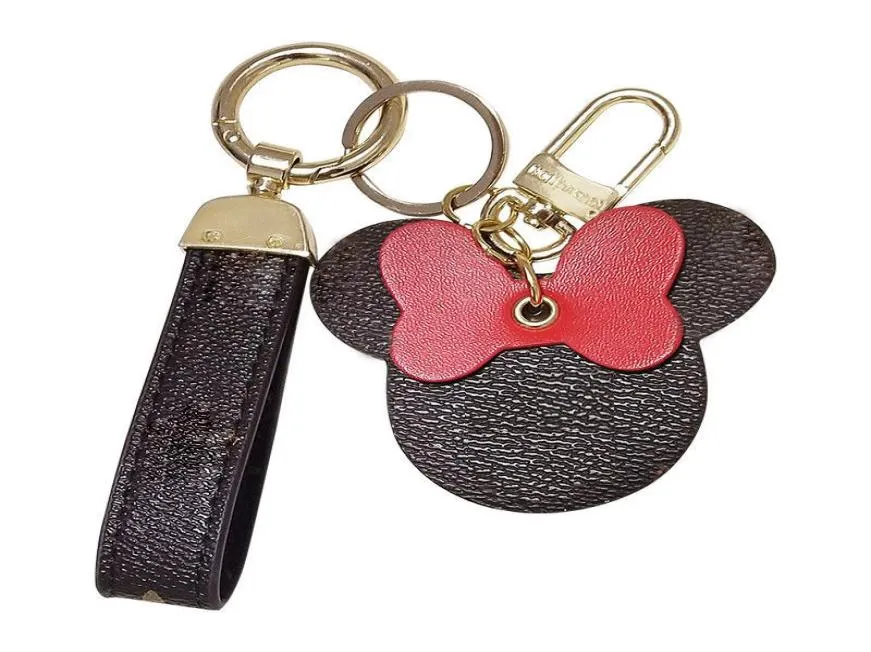 2021 Key chain Cartoon Fashion Handmade Leather Material Mens and Womens Handbags Pendant Car Keychains Lover Gift5745783