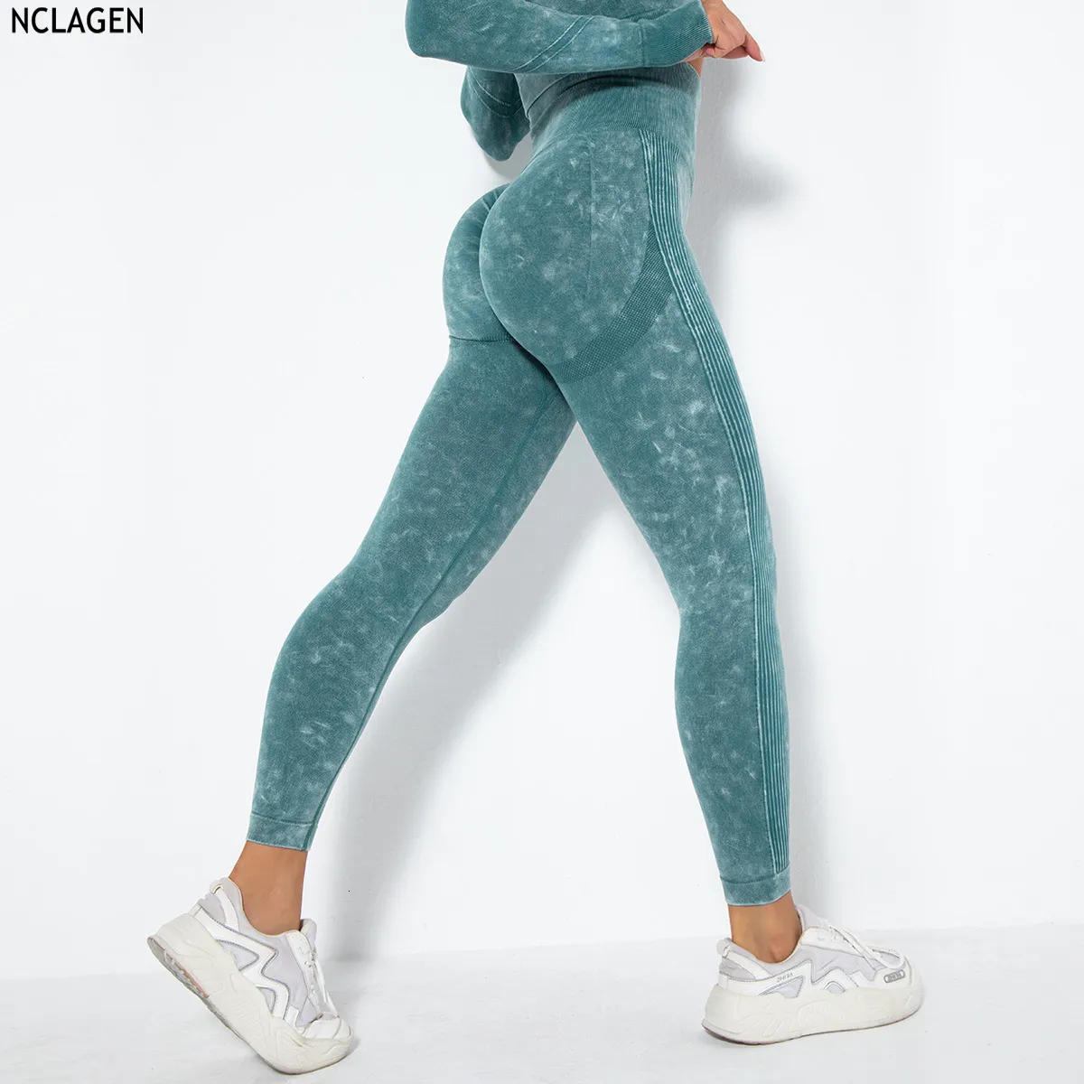 Leggings da donna Booty Scrunch Running Leggings senza cuciture Pantaloni da yoga a vita alta Sport Donna Fitness Allenamento elastico Collant da palestra Capris a prova di squat 230317