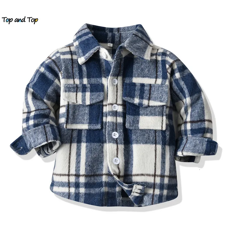 Kids Shirts top and top Winter Toddler Baby Kids Boys Gentleman Shirt Little Boy Long Sleeve Plaid Shirts Tops Tuexdo Clothes for Wedding 230317