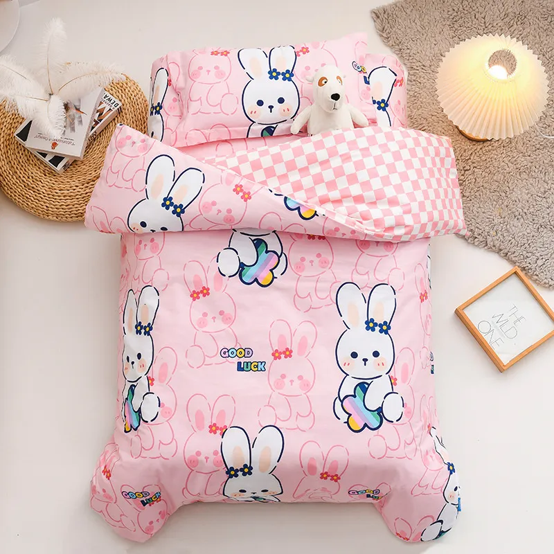 Ensembles de literie 3 pièces dessin animé coton lit de bébé Kit de linge de lit bébé princesse ensemble de literie comprend taie d'oreiller drap de lit housse de couette sans remplissage 230317