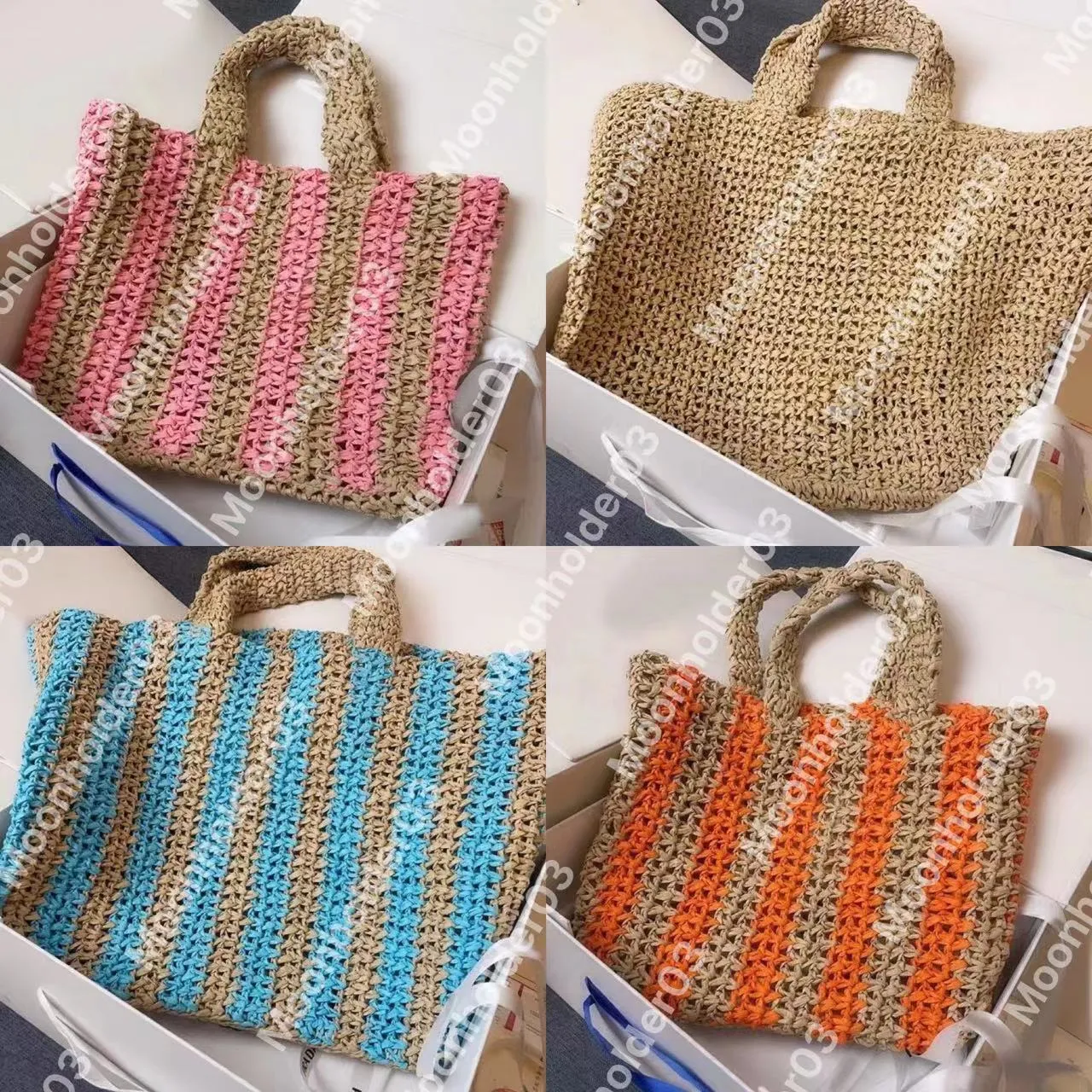 Sac de paille Raffia Tote Designer Sacs Sac de literie d'été Paille Petit Sac Raffiah Femmes Luxury Hands Sacs Trièce Hand épaule Sac de Luxe Holiday Beach Totes Dicky0750