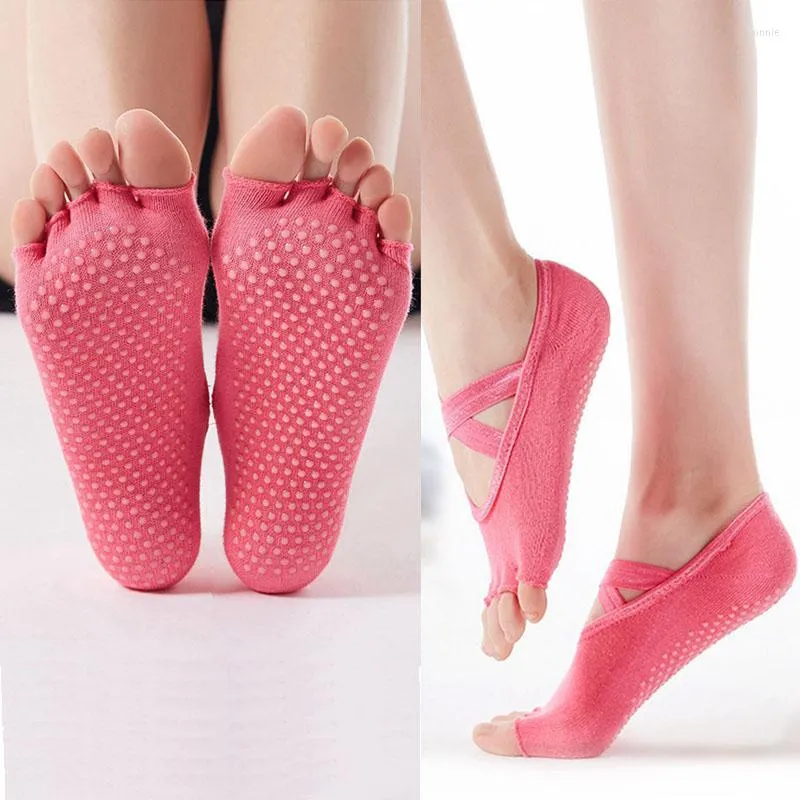 Women Socks 1 Pair Cotton Toe Five Finger Antiskid Low Cut Open Comfortable Yoga Dance Breathable Invisible