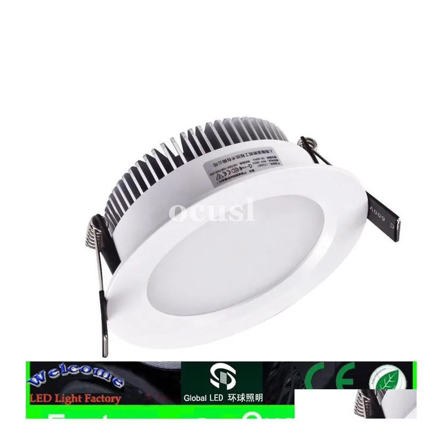 2016 Luces de panel LED 2.5 3 4 5 Downlights empotrados 9W 12W 15W 18W Techo regulable hacia abajo 150 Ángulo Blanco cálido / frío Luz de entrega de caída de CA Dh8De