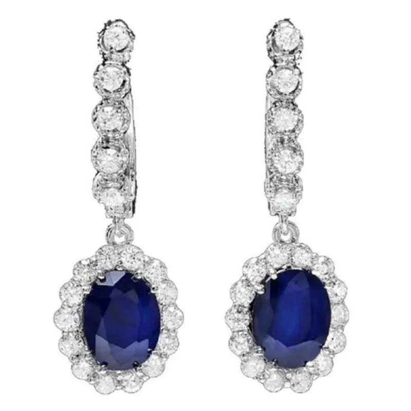 Orecchini a perno in argento sterling 925 con topazio Mercury Mist, SE202 - Italia