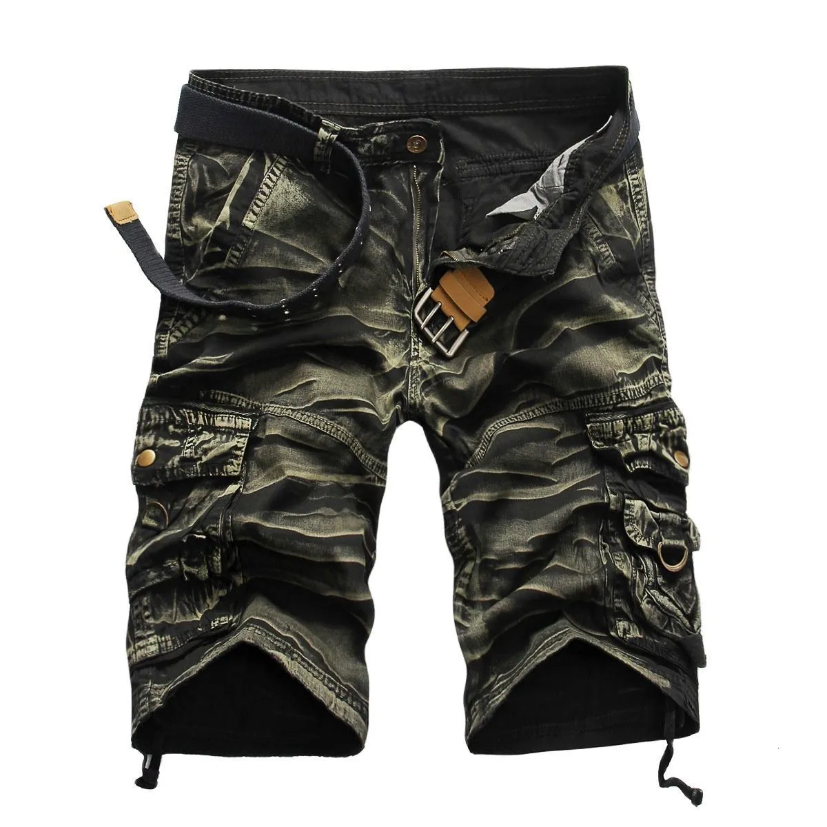 Pantaloncini da uomo Pantaloncini cargo estivi da uomo Cool Camouflage Cotton Casual Pantaloni corti da uomo Abbigliamento di marca Pantaloncini cargo da uomo mimetici comodi senza cintura 230317