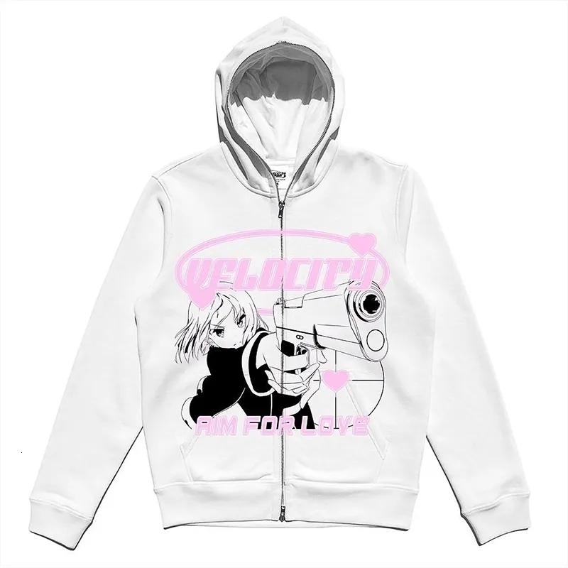 Y2k Zip Up Hoodie Anime Y2K Graphics Woman Goth Swhothirt 815 DHgate