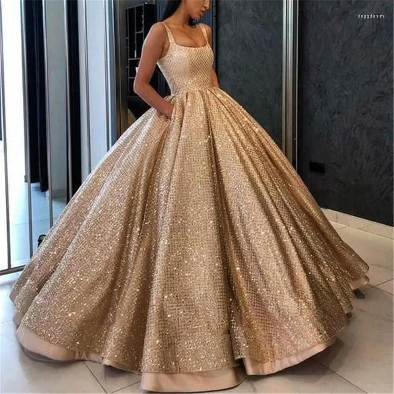 Party Dresses Elegant Scoop Sequin Evening Dress Long 2023 Women Mermaid Formal Gown Bodycon Maxi Prom