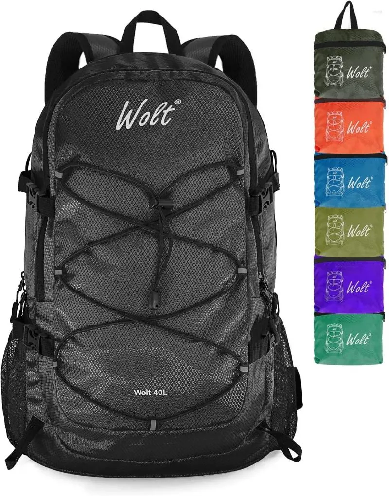 Sac à dos pliable randonnée 40L étanche léger sac à dos pliable avec poche humide pour voyage Camping Outd