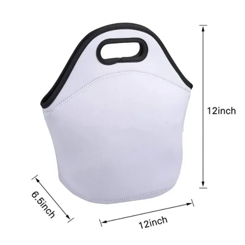 US Warehouse Sublimation Blank White Lunch Shoulder Bags For