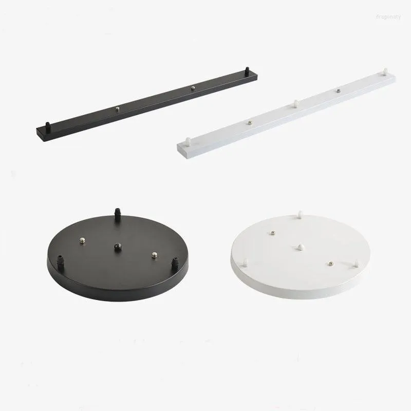 Supports de lampe Lustres/Pendentif Plaque de base Accessoires d'éclairage Noir/Blanc Rond/Rectangulaire Plafonnier Lampes Châssis