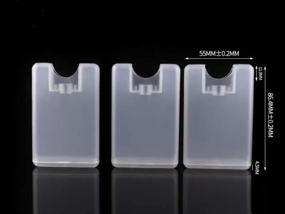 Card Shape Perfume Spray Bottle Wholesale 20ml PP Plastic Empty Cosmetic Container Refillable Atomizer Alcohol Bottles