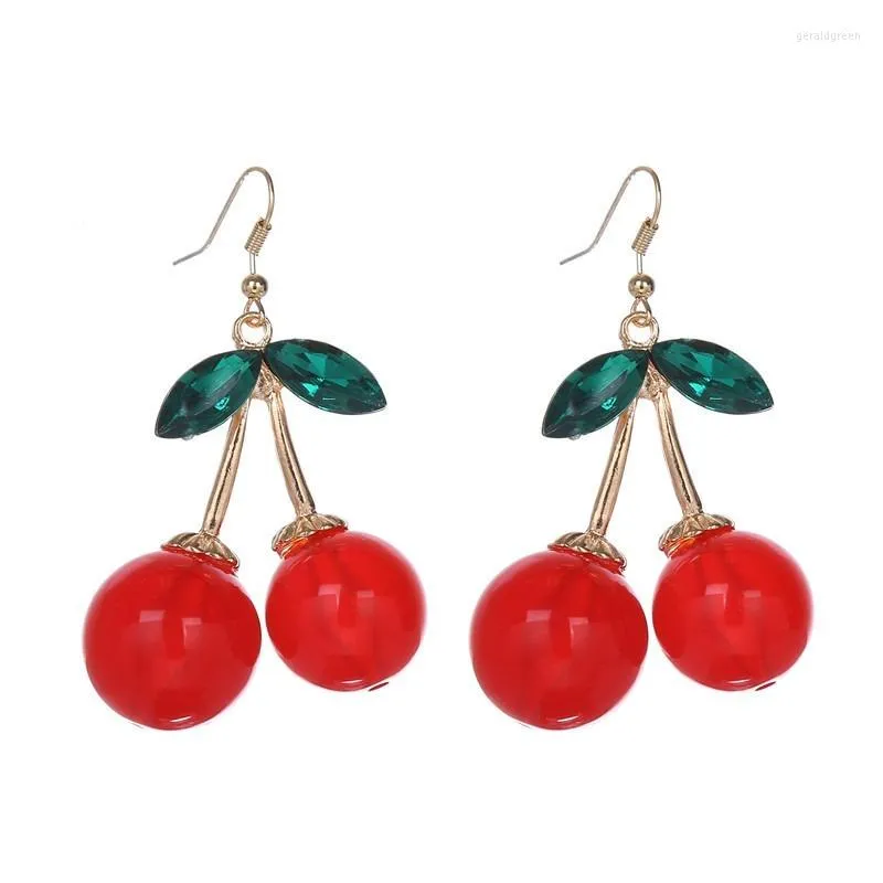 Stud Earrings Ladies Lovely Fruit Funny Party Jewelry Cute Exaggerate Sweet 3D Cherry Earrings.